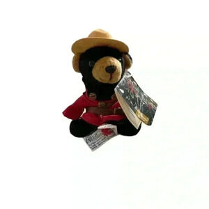 VINTAGE WILD WONDERS RCMP COUNTRY PLUSH TEDDY BEAR COLLECTIBLE 5" ROYAL CANADIAN